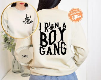 I Run A Boy Gang Sweatshirt, Skeleton Hand Mom Hoodie,  Mother's Day Gift