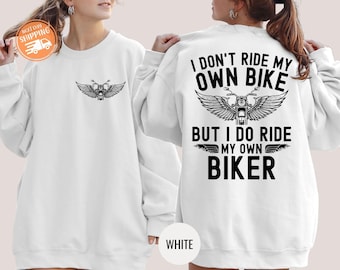 面白いバイカースウェットシャツ、骸骨バイクグラフィックパーカー、私は自分のバイクには乗らないスウェット