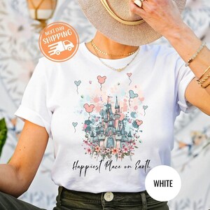 Happiest Place on Earth Shirt, Magic Kingdom Shirt, Disney Castle Floral Shirt, Magical World Shirt, Magical Kingdom, Disney World Shirt