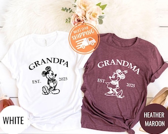 Disney Grandma Shirt, Mickey Minnie Couple Tee, Family Disney Trip Shirt, Disney Grandpa Shirt, Custom Grandparents Est Shirt, Grammy Shirts