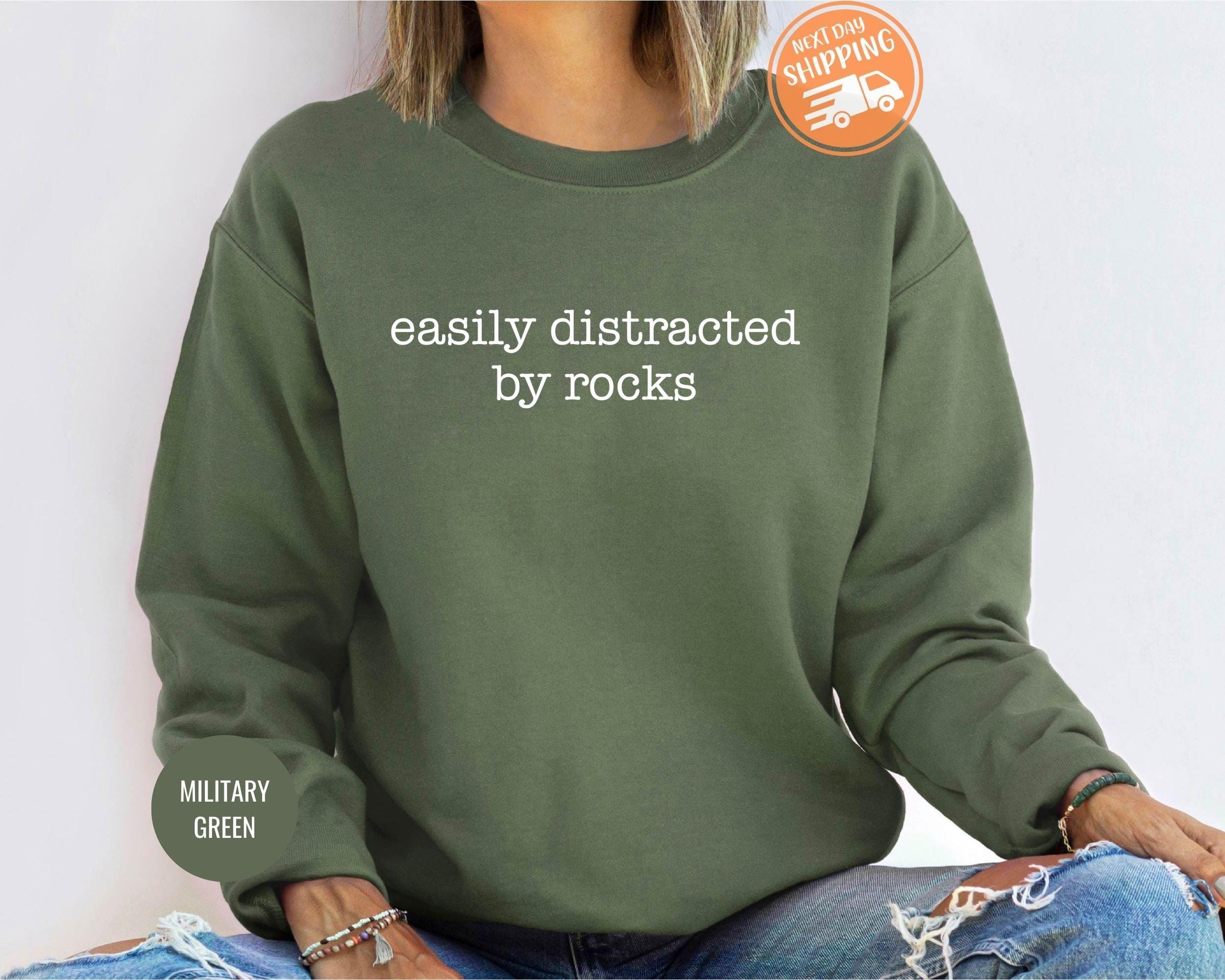 Easily Distracted By Rocks Youth Hoodie Sweatshirt, Rock Collector Shirt, Funny Geology Shirt, Rockhounding Lover Shirt, Gift For Geologist