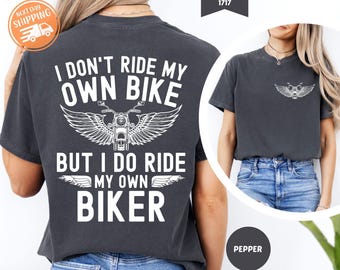 Comfort Colors おもしろバイカーTシャツ、スケルトンバイクデザイン、スケルトンバイクシャツ