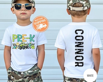 Custom Back to School Shirt, Boys Pre-K Shirt, Personalized Kids Name Shirt, Custom Pre-K T-shirt, Pre-K Kindergarten First Grade Kids Shirt