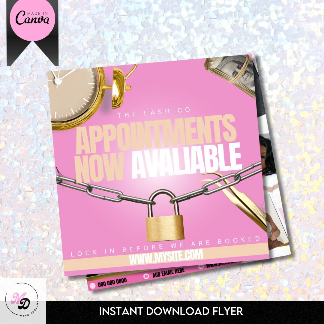 Editable Book Now Flyer, DIY Appointments Available Template, Premade Editable Book Now Flyer, DIY Appointments Available Template, Premade