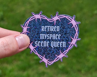 Retired Myspace Scene Queen Holographic Vinyl Sticker