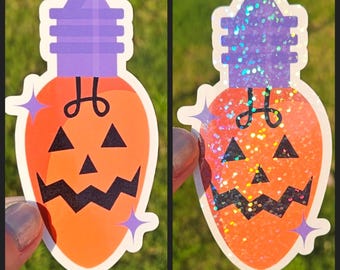 Holo Glitter Halloween Christmas Lights Sticker - Water Resistant Vinyl Decal