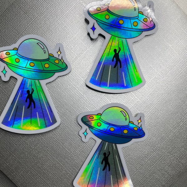 Holographic UFO Sticker