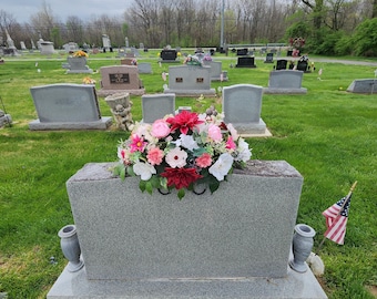 Pink Cemetery Saddle, Mothers Day Headstone Flowers, Spring Summer Grave  Memorial Decoration, Artificial Silk Cemetery Arrangement