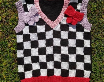 Crochet Crop Top, Figures Crop Top,Christmas Sweater, Handmade Cozy Vest, Handknitted Chunky Vest, Sweater Vest