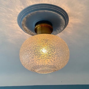 Vintage Doria Hanging Lamp/ Crystal Glass/MCM Doria Flush Mount Light 70s/Space Age Fixture Lamp/Doria Modern Ceiling Light/Space Age Doria