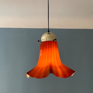 Mid Century Pendant Light/ Peill & Putzler 70s/Vintage Peill Putzler Ceiling Light Flower Shape/Modern Putzler Hanging Flower Lamp/Space Age.