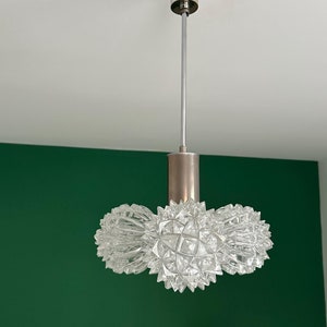 Mid Century German Space Age Glass Light From Richard Essig 70s/Vintage Modern Pendant Glass Lamp By Richard Essig/Sputnik Chrom And Glass