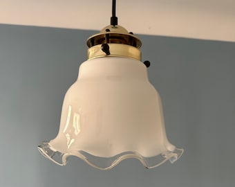 Vintage Pendant Lamp Peill Putzler 70s/Mid Century Hanging Ceiling Light/MCM German Modern Glass Fixture/Glass Space Design Lamp