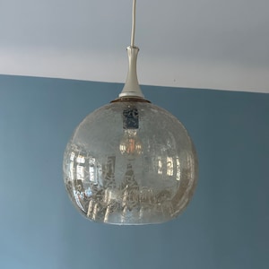 Vintage Pendant Light by Limburg Leuchten, Germany,70s/Glass Globe Pendant Lamp/Space Age Light/Mid Century Modern Light