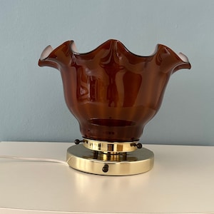 Brown Peill&Putzler Ceiling Light/Mid Century Floral Design/Made In Germany/Vintage Flush Mount Lamp/Modern Opaline Glass Lamp/Retro Light