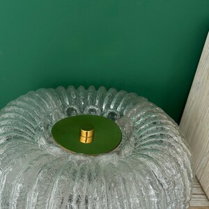 Large Vintage Glashütte Limburg Flush Mount Lamp 70s/Mid Century Limburg Ice Glass Light/Space Age Wall Limburg Lamp/Modern Flush Mount Lamp