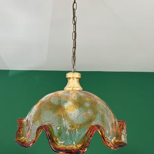 Mid Century Murano Glass Chandelier/Vintage Flower Pendant Lamp/Modern Murano Ceiling Light