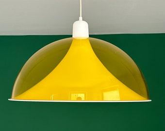 Vintage Large Yellow Space Age Pendant Lamp 70s/Mid Century Acryl Yellow Light/Modern Designer Space Age Ceiling Fixture