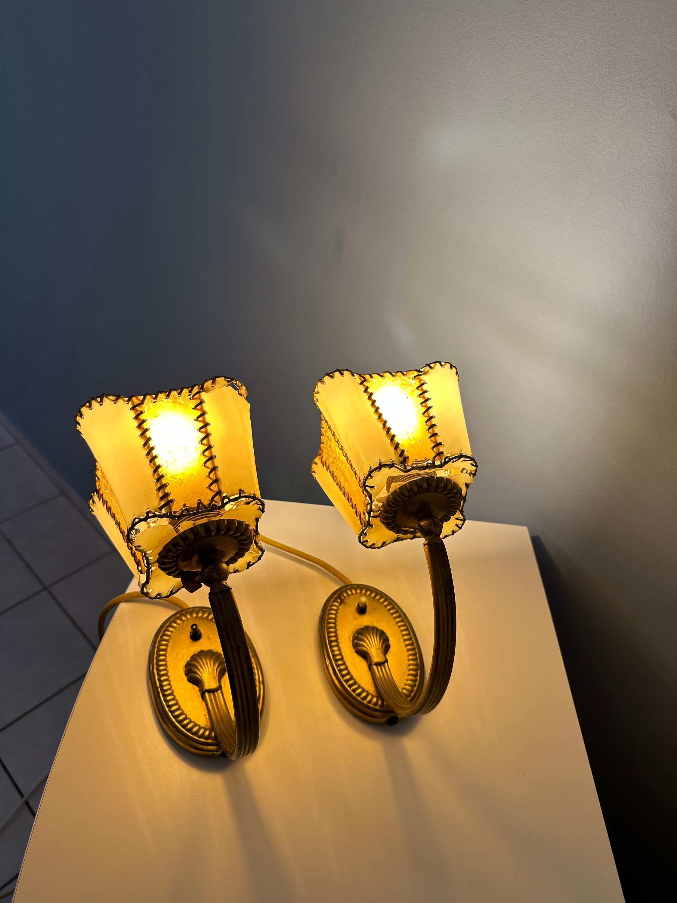 A Pair of Art Deco Table Light/art Deco Bedside Table Lamps/modern