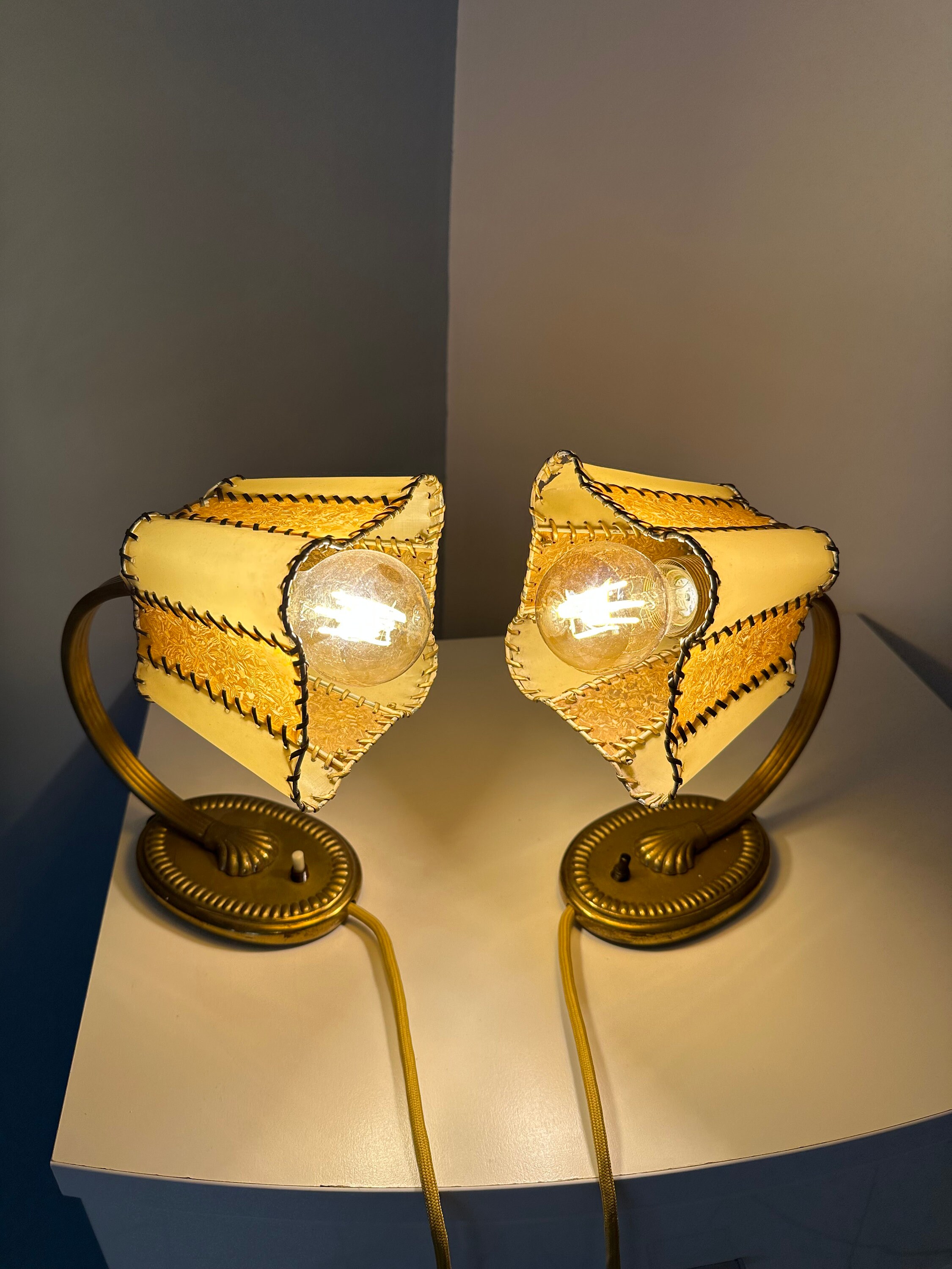 A Pair of Art Deco Table Light/art Deco Bedside Table Lamps/modern