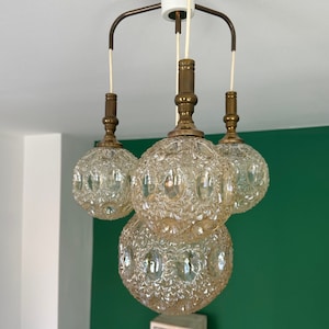 German Mid-Century/ Modern 4-Light Globe Lamp/ Richard Essig/Vintage Cascade Modern Ceiling Lamp/Helena Tunell Style/MCM Lighting/70s Light
