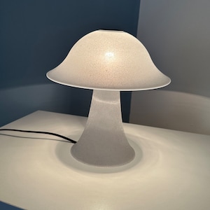 Vintage Glass Mushroom Lamp Peill& Putzler/ Made in Germany 70s / Mid Century Modern Accent Lamp / Retro Bedside Lamp