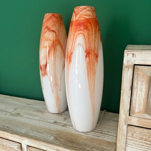 A Pair Of Honsel Opaline Table Lamps/Vintage Bedside Lamp/German Modern Opaline Glass Lamp 80s/Mid Century Classic Design/German Table Lamp