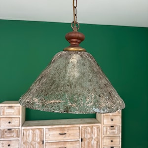 Mid Century Murano Glass Hanging Lamp/Vintage Murano Pendant Light/MCM Murano Glass Ceiling Light