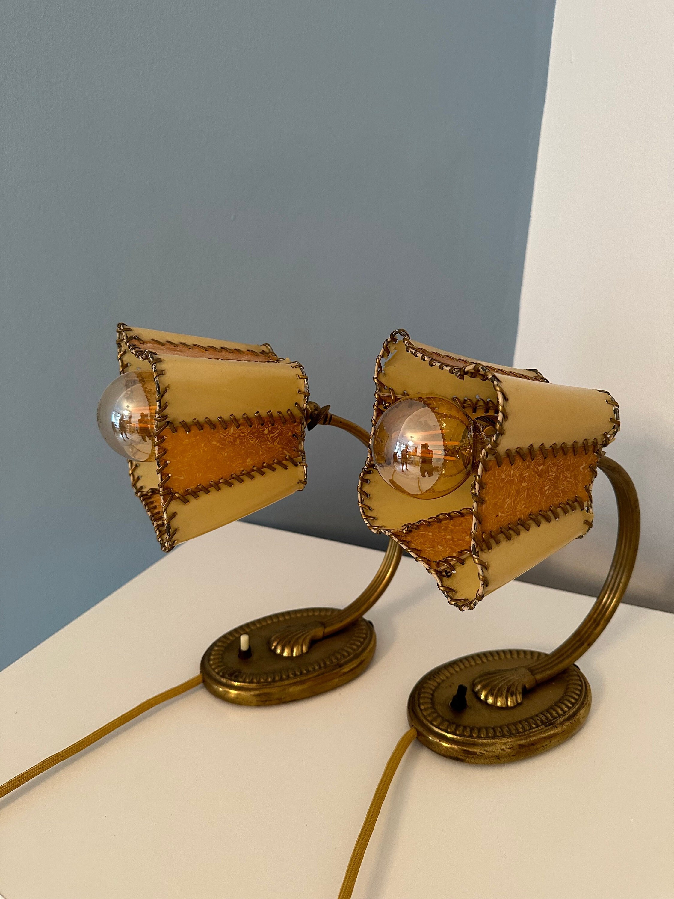 A Pair of Art Deco Table Light/art Deco Bedside Table Lamps/modern