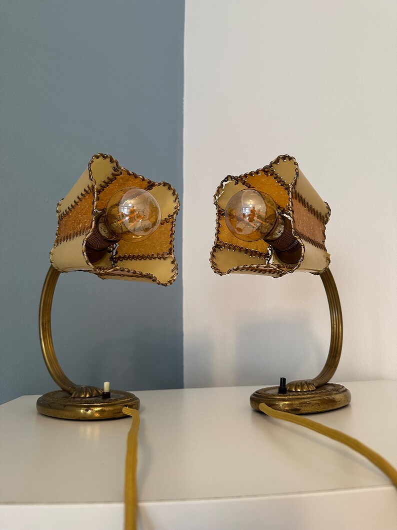 A Pair of Art Deco Table Light/art Deco Bedside Table Lamps/modern