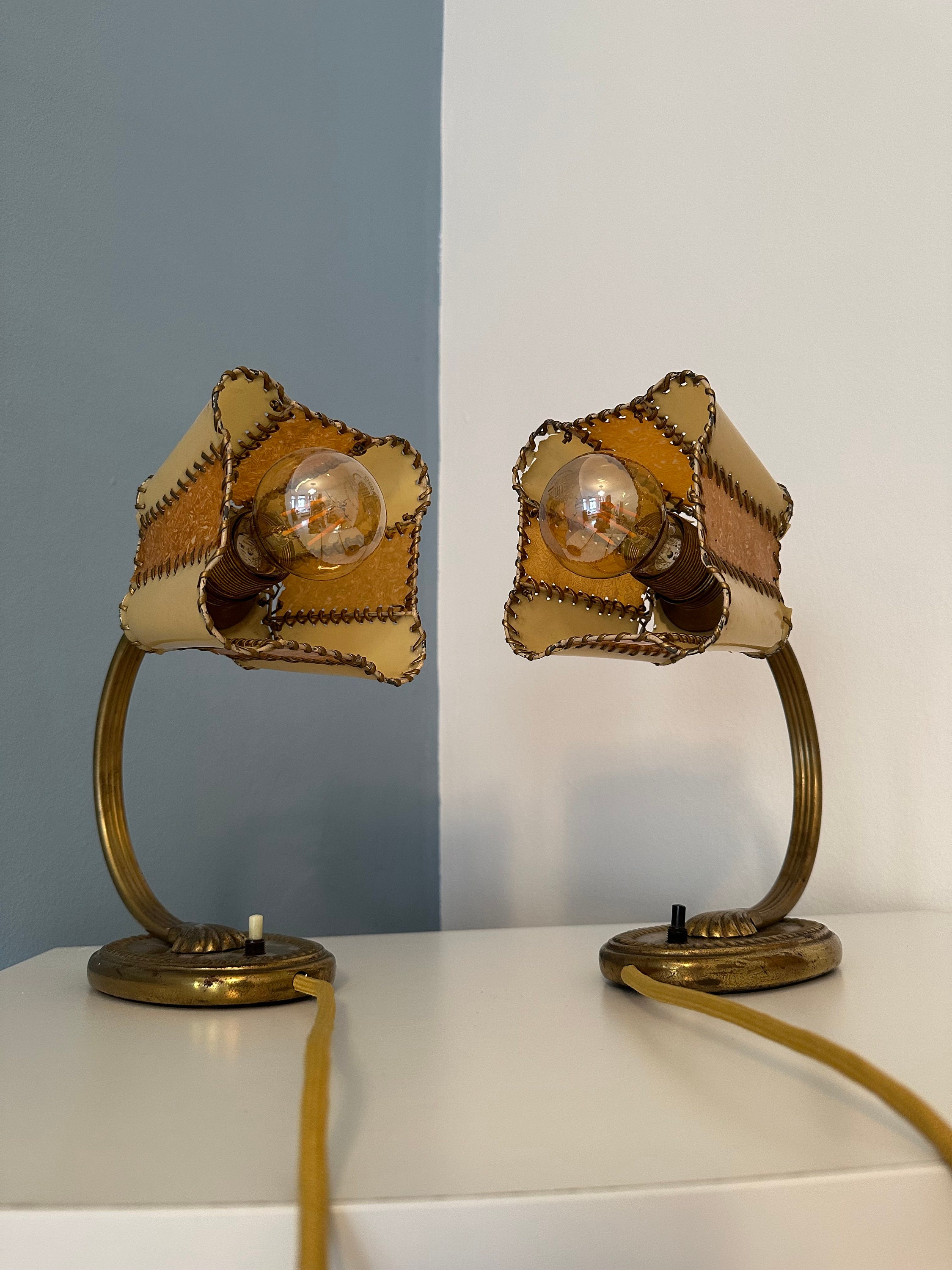 A Pair of Art Deco Table Light/art Deco Bedside Table Lamps/modern