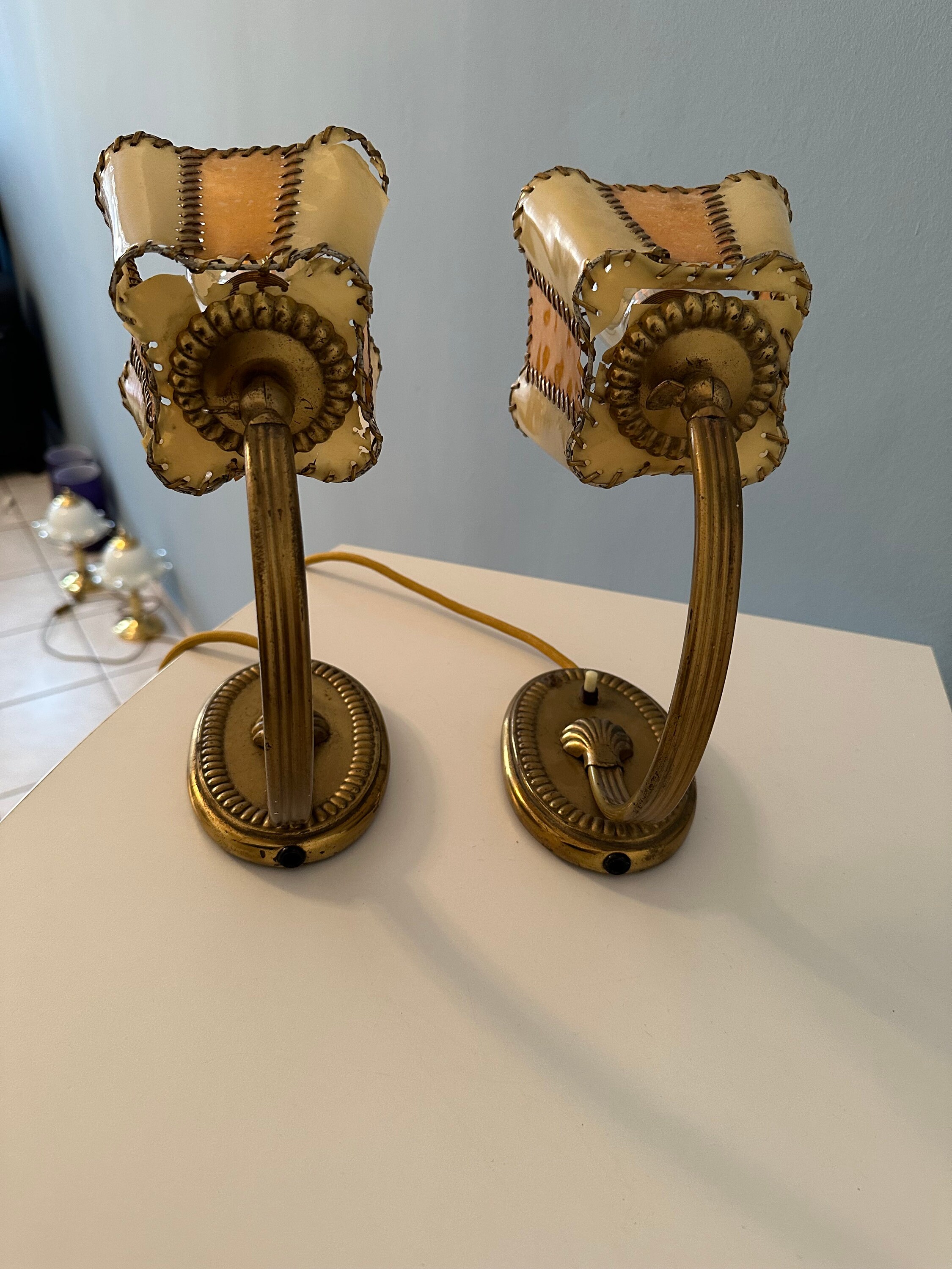 A Pair of Art Deco Table Light/art Deco Bedside Table Lamps/modern
