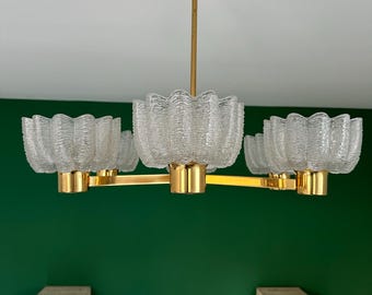 Mid Century Large Kaiser Chandelier 60s/Vintage Rare Kaiser Ceiling Lamp/German Sputnik Hanging Light/Modern Space Age Pendant Lamp