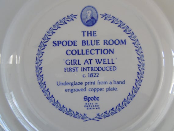 The Spode Blue Room Collection 陶器皿 The Spode Blue Room Collection - Girl at Well Plate 1990s - Etsy UK