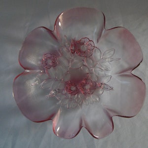 Mikassa Walther Glas Rosella Muster Rosa Schüssel 1980er Jahre