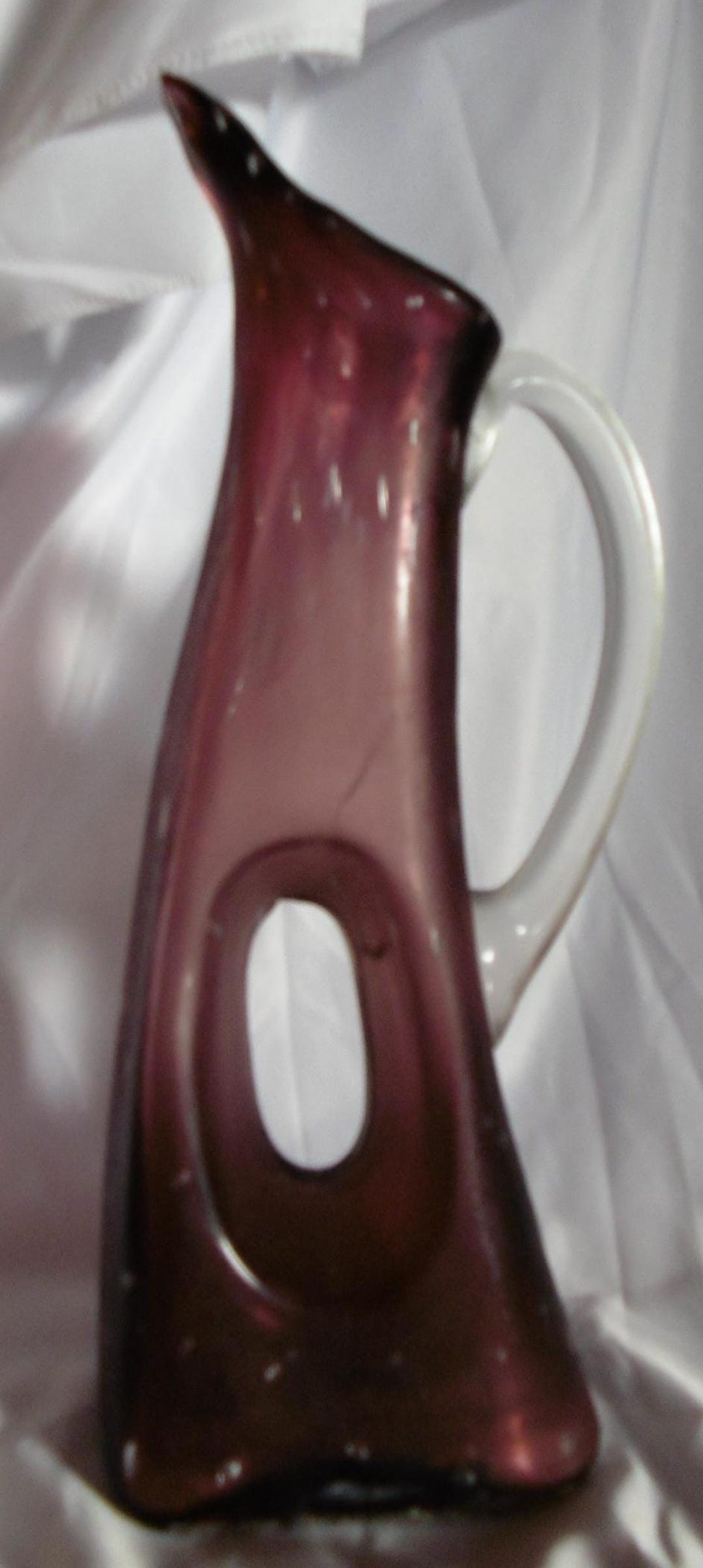 Amethyst Art Glass Angular Pitcher 1930s - Etsy