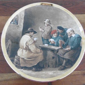 Prato de exposição Lord Nelson Pottery - Um jogo de cartas, década de 1980