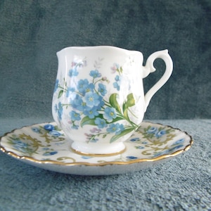 Royal Albert Forget me not/Angela Coffee Cup and Saucer 1950s
