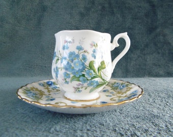 Royal Albert Forget me not/Angela Coffee Cup and Saucer 1950s