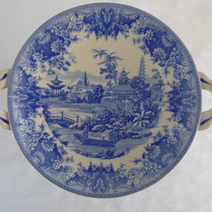 Past Times Blue and White Compote Bowl 1990s