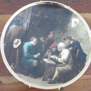 Prato de exposição Lord Nelson Pottery - Um jogo de cartas, década de 1980