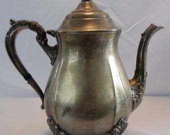 Silver Plated Coffee Pot with Ebony Plug Handle and Pineapple Finial 1850