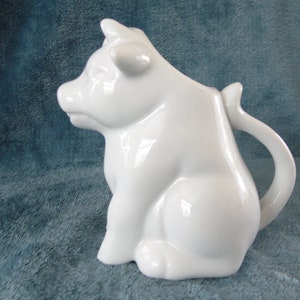French White Ceramic Cow Shaped Creamer - Vintage