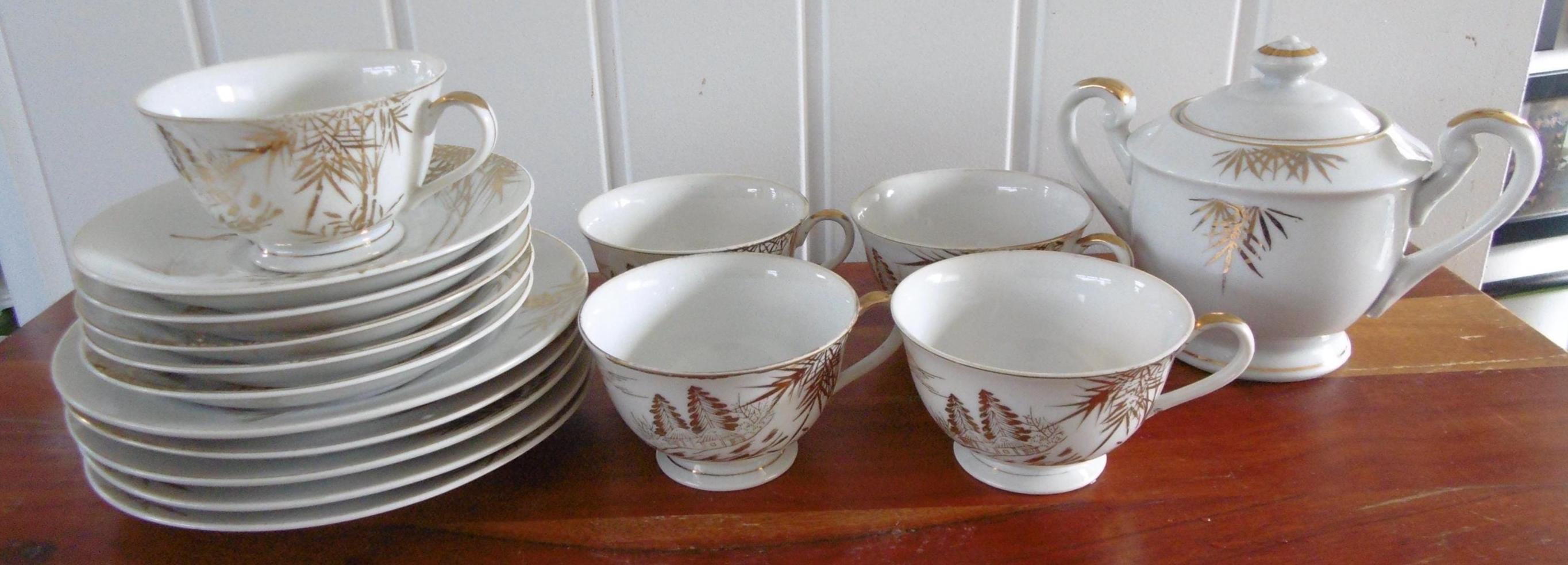 Japanese Kutani Lithophane Teaset - 16 Piece - 1930s - Etsy Denmark