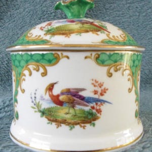 Elegante Jackson & Gosling, Grosvenor China, Rutland Sugar Bowl, década de 1930