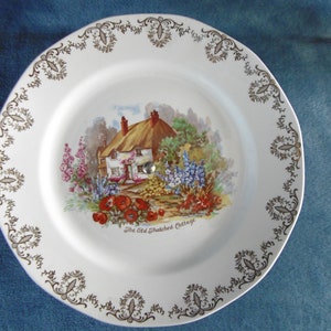 Royal Tudor Ware - Barker Bros 1950s plate on metal pedestal (B Wartime Concentration Scheme)