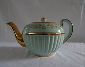 Lingard Teal and Gold Teapot 1930s