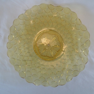 Amber glass wavy fruit bowl - 1930s
