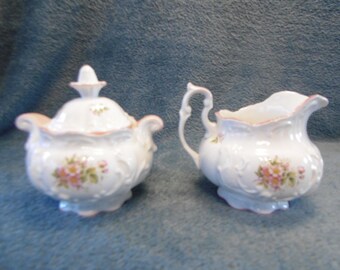 Queen Rosina Fine Bone China Sugar bowl and milk jug