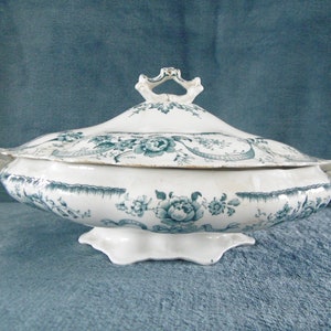 Myotts &quot;Rose & Ribbon&quot; Lidded Tureen 1900s